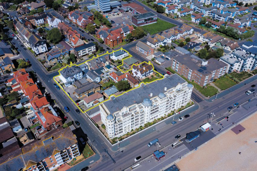 St Josephs Estate, Bognor Regis, aerial view of the site boundary